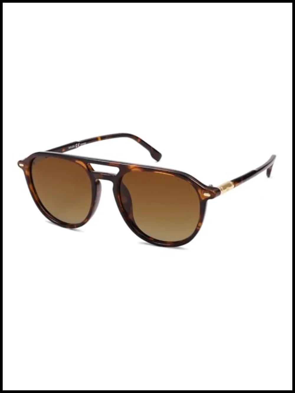 Retro Polarized Aviator Square Sunglasses UV400 Protection